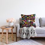 - Sonil-K3624-Gorsel-1 - Realhomes Siyah Zeminli Gökkuşağı Desenli Dijital Baskılı Özel Tasarım Modern Raşel Kadife Yastık Kırlent Kılıfı Realhomes