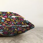 - Sonil-K3624-Gorsel-2 - Realhomes Siyah Zeminli Gökkuşağı Desenli Dijital Baskılı Özel Tasarım Modern Raşel Kadife Yastık Kırlent Kılıfı Realhomes