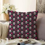 - Sonil-K3637-Gorsel - Realhomes  Kurdeleli İskelet Motifli Özel tasarım Dijital Baskılı Modern Raşel Kadife Yastık Kırlent Kılıfı Realhomes