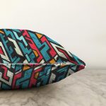 Geometrik Motifler Özel tasarım Dijital Baskılı Raşel Kadife Yastık Kırlent Kılıfı Realhomes