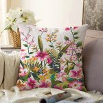 - Sonil-K3639-Gorsel - Realhomes Bahar Çiçekleri Dijital Baskılı Modern Raşel Kadife Yastık Kırlent Kılıfı Realhomes