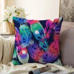 - Sonil-K3652-Gorsel - Realhomes  Renkli Tüyler Dijital Baskılı Modern Raşel Kadife Yastık Kırlent Kılıfı Realhomes