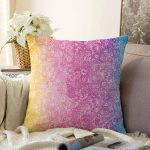 - Sonil-K3654-Gorsel - Realhomes Renkli Zeminde Beyaz Çiçek Zeminli Özel Tasarım Dijital Baskılı Modern Raşel Kadife Yastık Kırlent Kılıfı Realhomes