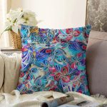 - Sonil-K3664-Gorsel - Realhomes Ebru Motifli Dijital Baskılı Modern Raşel Kadife Yastık Kırlent Kılıfı Realhomes