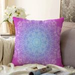 - Sonil-K3667-Gorsel - Realhomes  Mor Zeminde Etnik Desenli Özel Tasarım Dijital Baskılı Modern Raşel Kadife Yastık Kırlent Kılıfı Realhomes