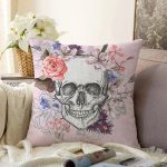 Etnik Kurukafa Motifli Dijital Baskılı Modern Raşel Kadife Yastık Kırlent Kılıfı Realhomes