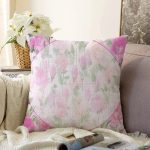 - Sonil-K3674-Gorsel - Realhomes Pembe Gül Figürlü Özel Tasarım Dijital Baskılı Modern Raşel Kadife Yastık Kırlent Kılıfı Realhomes