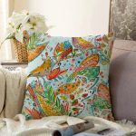 - Sonil-K3676-Gorsel - Realhomes Kuş motifli Dijital Baskılı Modern Raşel Kadife Yastık Kırlent Kılıfı Realhomes