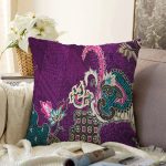 - Sonil-K3679-Gorsel - Realhomes Mor zeminli 3D Dijital Baskılı Modern Raşel Kadife Yastık Kırlent Kılıfı Realhomes