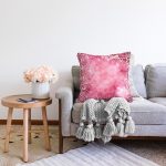 - Sonil-K3685-Gorsel-1 - Realhomes Pembe Zeminli Dijital Baskılı Modern Raşel Kadife Yastık Kırlent Kılıfı Realhomes