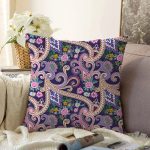 - Sonil-K3691-Gorsel - Realhomes  Etnik Çiçek Desenli Özel Tasarım Dijital Baskılı Modern Raşel Kadife Yastık Kırlent Kılıfı Realhomes