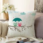 - Sonil-K37-Gorsel - Realhomes  Sevimli Baykuşlar Dijital Baskılı Dekoratif Raşel Kadife Yastık Kırlent Kılıfı Realhomes