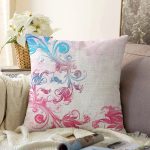 - Sonil-K3701-Gorsel - Realhomes Beyaz Zeminde Etnik Çiçek Motifli Özel Tasarım Dijital Baskılı Modern Raşel Kadife Yastık Kırlent Kılıfı Realhomes