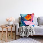 Multi Renkler Dijital Baskılı Modern Raşel Kadife Yastık Kırlent Kılıfı Realhomes