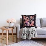 - Sonil-K3724-Gorsel-1 - Realhomes  Çerçeve İçinde Çiçek Motifli Özel Tasarım Dijital Baskılı Modern Raşel Kadife Yastık Kırlent Kılıfı Realhomes