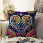 - Sonil-K3727-Gorsel - Realhomes  Etnik Motifli Dijital Baskılı Modern Raşel Kadife Yastık Kırlent Kılıfı Realhomes