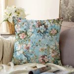 Çiçek motifli Özel Tasarım Dijital Baskılı Modern Raşel Kadife Yastık Kırlent Kılıfı Realhomes