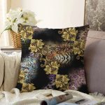 Karmaşık Motifli Özel Tasarım Dijital Baskılı Modern Raşel Kadife Yastık Kırlent Kılıfı Realhomes
