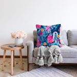 - Sonil-K3745-Gorsel-1 - Realhomes  Mavi Zeminde Rengarenk Çiçekler Modern Raşel Kadife Yastık Kırlent Kılıfı Realhomes