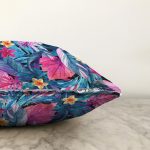 - Sonil-K3745-Gorsel-2 - Realhomes  Mavi Zeminde Rengarenk Çiçekler Modern Raşel Kadife Yastık Kırlent Kılıfı Realhomes