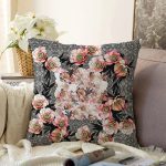 - Sonil-K3755-Gorsel - Realhomes Elişi Dantel Ve Çiçek Motifli Özel Tasarım Dijital Baskılı Modern Raşel Kadife Yastık Kırlent Kılıfı Realhomes
