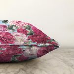 Pembe Güller Dijital Baskılı Modern Raşel Kadife Yastık Kırlent Kılıfı Realhomes