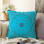 - Sonil-K3764-Gorsel - Realhomes Cam Göbeği Zeminli Etnik Motifler Dijital Baskılı Modern Raşel Kadife Yastık Kırlent Kılıfı Realhomes