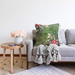 - Sonil-K3766-Gorsel-1 - Realhomes  Haki Zeminde Rengarenk Çiçekler Dijital Baskılı Modern Raşel Kadife Yastık Kırlent Kılıfı Realhomes