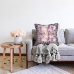 Soyut Etnik Çiçek Desenli Özel Tasarım Dijital Baskılı Modern Raşel Kadife Yastık Kırlent Kılıfı Realhomes