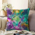 Rengarenk Etnik Motifli Dijital Baskılı Modern Raşel Kadife Yastık Kırlent Kılıfı Realhomes