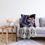 Mor zeminli 3D Dijital Baskılı Modern Raşel Kadife Yastık Kırlent Kılıfı Realhomes