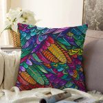 Realhomes Moda Renkli Motifler Dijital Baskılı Modern Raşel Kadife Yastık Kırlent Kılıfı Realhomes