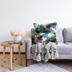 Renkli Mozaik Motifli Dijital Baskılı Modern Raşel Kadife Yastık Kırlent Kılıfı Realhomes