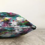 Renkli Mozaik Motifli Dijital Baskılı Modern Raşel Kadife Yastık Kırlent Kılıfı Realhomes