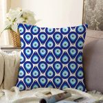 - Sonil-K3821-Gorsel - Realhomes Nazar Boncuğu Motifli Dijital Baskılı Modern Raşel Kadife Yastık Kırlent Kılıfı Realhomes