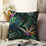 - Sonil-K3829-Gorsel - Realhomes Soyut Tarzda Tropikal Yaprak Desenli Dijital Baskılı Modern Raşel Kadife Yastık Kırlent Kılıfı Realhomes