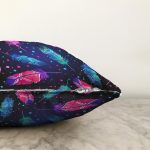 - Sonil-K3831-Gorsel-2 - Realhomes Lacivert Zeminde Renkli Tüyler Desenli Raşel Kadife Yastık Kırlent Kılıfı Realhomes