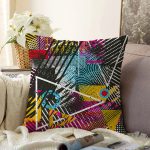 - Sonil-K3837-Gorsel - Realhomes Soyut Karmaşık Renkli Özel Tasarım Dijital Baskılı Modern Raşel Kadife Yastık Kırlent Kılıfı Realhomes