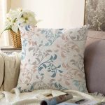 Krem Zeminli Özel Tasarım Dijital Baskılı Modern Raşel Kadife Yastık Kırlent Kılıfı Realhomes