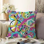 Renkli Desenler Dijital Baskılı Modern Raşel Kadife Yastık Kırlent Kılıfı Realhomes