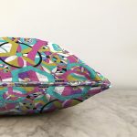 Renkli Desenler Dijital Baskılı Modern Raşel Kadife Yastık Kırlent Kılıfı Realhomes