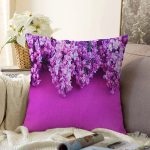 - Sonil-K3848-Gorsel - Realhomes  Mor Çiçek Motifli Dijital Baskılı Modern Raşel Kadife Yastık Kırlent Kılıfı Realhomes