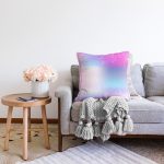 Silik Zeminde Beyaz Çiçek Motifli Tasarım Dijital Baskılı Modern Raşel Kadife Yastık Kırlent Kılıfı Realhomes