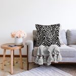 - Sonil-K3851-Gorsel-1 - Realhomes  Zebra Desenli Özel Tasarım Dijital Baskılı Modern Şönil Yastık Kırlent Kılıfı Realhomes