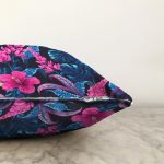 - Sonil-K3859-Gorsel-2 - Realhomes Mavi Zeminde Rengarenk Çiçekler Dijital Baskılı Modern Şönil Yastık Kırlent Kılıfı Realhomes