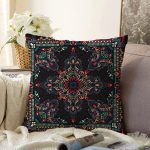 Etnik Kilim Desenli Özel Tasarım Dijital Baskılı Modern Raşel Kadife Yastık Kırlent Kılıfı Realhomes
