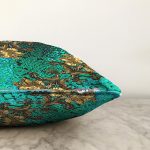 Altın Motifli Özel Tasarım Dijital Baskılı Modern Raşel Kadife Yastık Kırlent Kılıfı Realhomes