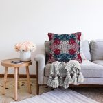 Çiçek Motifli Özel Tasarım Dijital Baskılı Modern Raşel Kadife Yastık Kırlent Kılıfı Realhomes