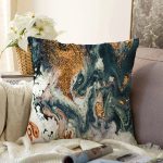 Suluboya Desenli Dijital Baskılı Modern Raşel Kadife Yastık Kırlent Kılıfı Realhomes