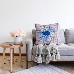 Çiçek Demeti Figürlü Özel Tasarım Dijital Baskılı Modern Raşel Kadife Yastık Kırlent Kılıfı Realhomes